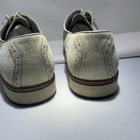 Johnston & Murphy Brogue Oxford Classic Shoe Men Sz 11M suede leather cream grey main image 8